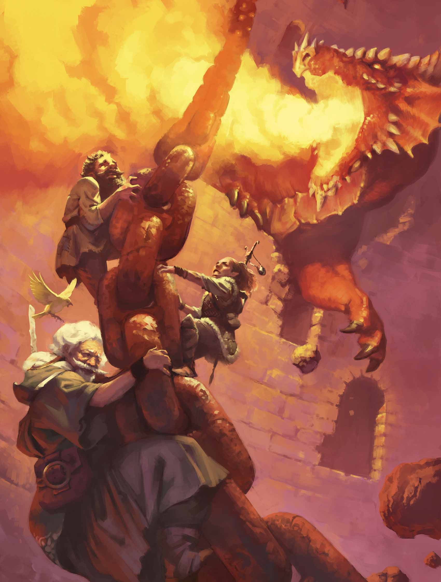 Маскируясь под Физбана Невероятного, Бахамут помогает двум героям спастись от пламенного гнева красного дракона