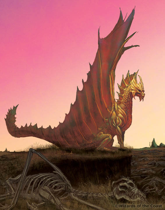 Латунный дракон бесстрастно взирает на драконье кладбище