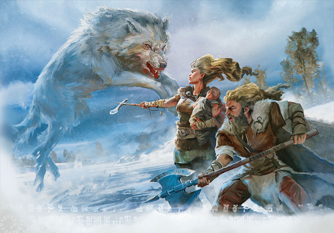 Лютый волк нападает на семью северян