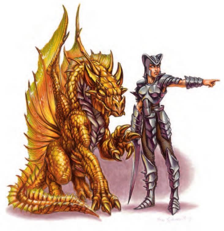 Вирмлинг золотого дракона сотрудничает с паладином