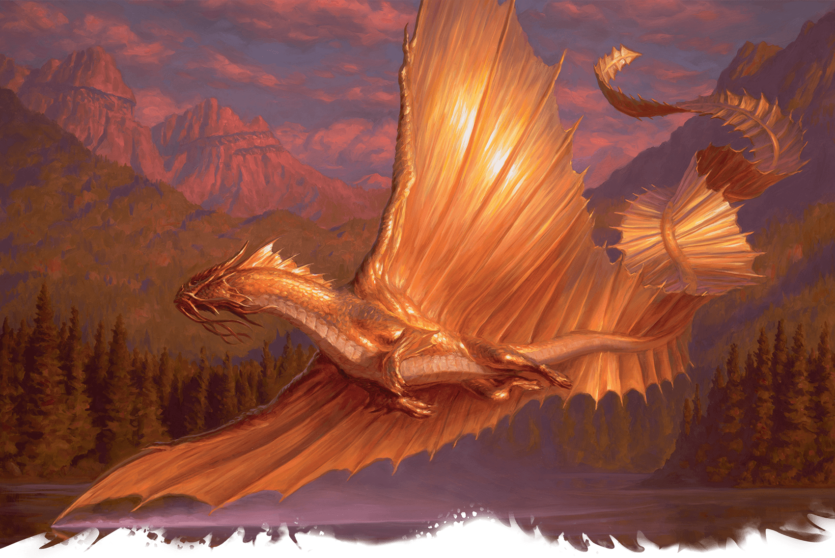 Золотой дракон в полёте