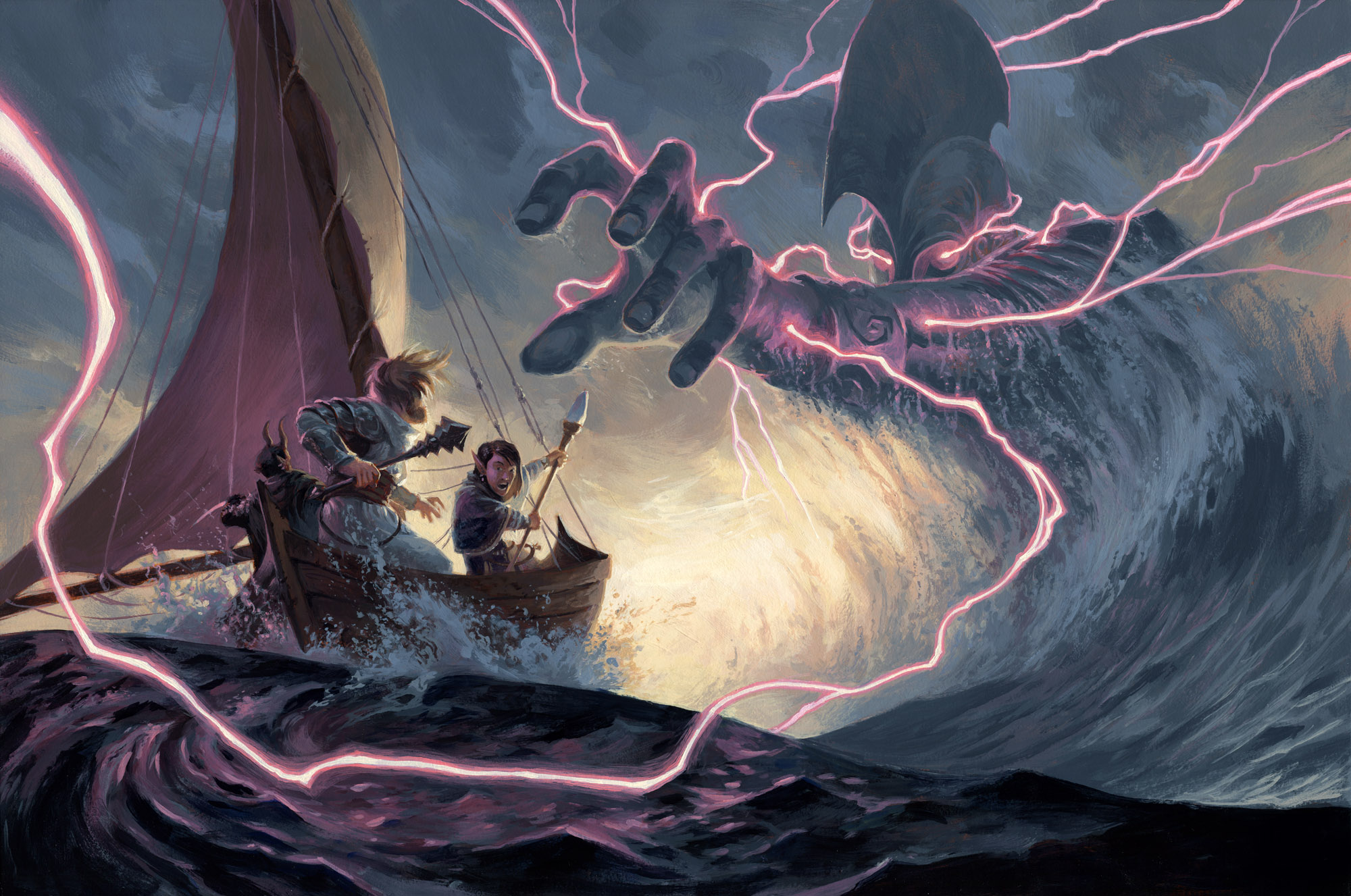 Штормовой великан нападает на лодку